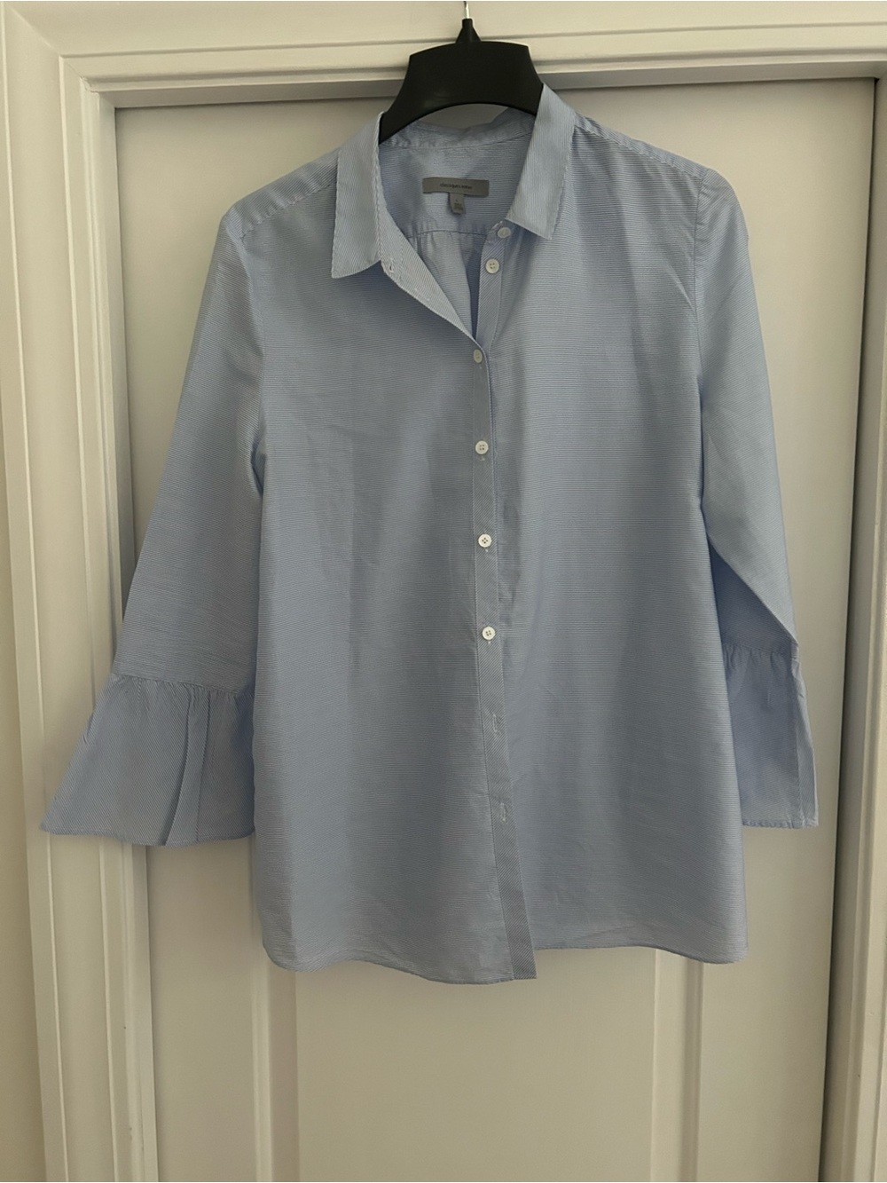 Classiques Entier Light Blue Ruffle Sleeve Button-Up Blouse
